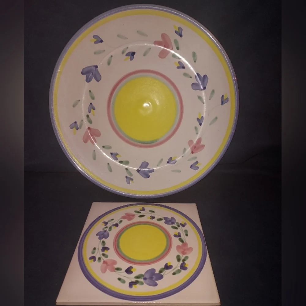 ⚜️ Caleca !!! ⚜️ Carousel Pattern ⚜️ Charger & Hot Plate Set ⚜️ RARE ⚜️ - Picture 1 of 7